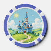 Hübsche blaue und weiße Burg Pokerchips (Rückseite)