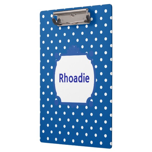 Hübsche blaue und weiße Polka-Punkte Klemmbrett (Links)