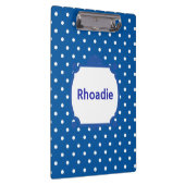 Hübsche blaue und weiße Polka-Punkte Klemmbrett (Rechts)