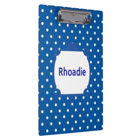 Hübsche blaue und weiße Polka-Punkte Klemmbrett (Rechts)