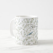 Hübsche Blaue Vögel Glauben Kaffeetasse (Vorderseite Links)