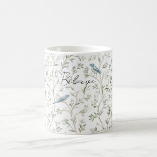 Hübsche Blaue Vögel Glauben Kaffeetasse