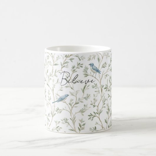 Hübsche Blaue Vögel Glauben Kaffeetasse (Mittel)