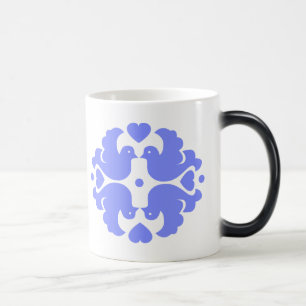 Hübsche blaue Vogel-Motiv-Magie-Tasse Verwandlungstasse