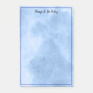 Hübsche blaue Wasserfarbe für die Liste der modern Post-it Klebezettel