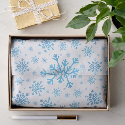 Hübsche Blaue Weihnachtsschneeflocken im Winter We Seidenpapier (Geschenk)