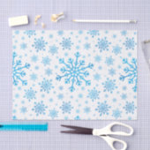 Hübsche Blaue Weihnachtsschneeflocken im Winter We Seidenpapier (Handwerk)