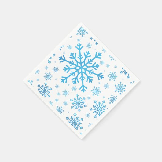 Hübsche Blaue Weihnachtsschneeflocken im Winter We Serviette (Ecke)