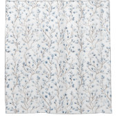 Hübsche blaue weiße Blumen Brautparty Duschvorhang (Vorderseite)