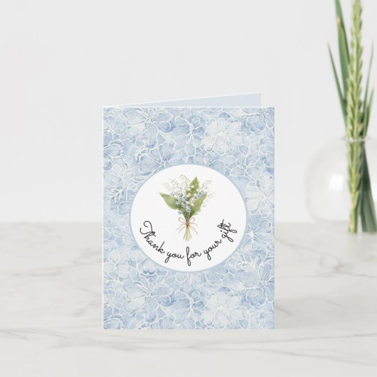 Hübsche blaue weiße Blumen Danke Karte (Vorderseite)