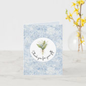 Hübsche blaue weiße Blumen Danke Karte (Gelbe Blume)
