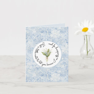Hübsche blaue weiße Blumen denken an dich Karte