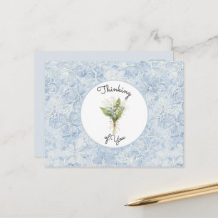 Hübsche blaue weiße Blumen denken an dich Postkarte