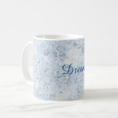 Hübsche Blaue Weiße Blumen Kaffeetasse (Vorderseite Links)