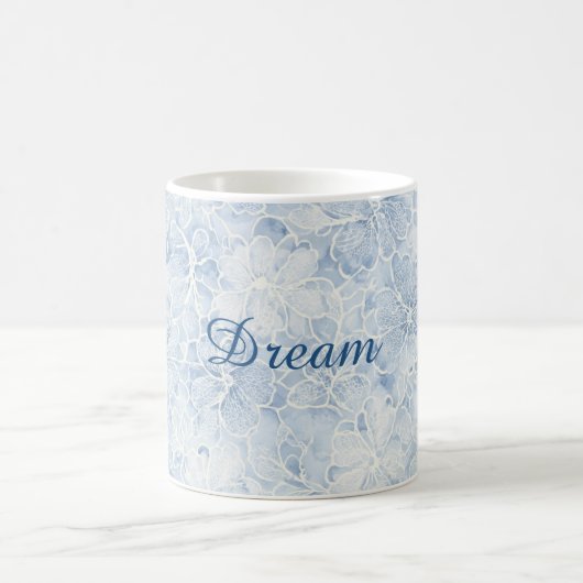 Hübsche Blaue Weiße Blumen Kaffeetasse (Mittel)