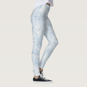 Hübsche blaue weiße Blumen Leggings (Rechts)