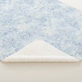 Hübsche blaue weiße Blumen Sherpadecke (3/4)