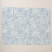 Hübsche blaue weiße Blumen Sherpadecke (Vorderseite (Horizontal))