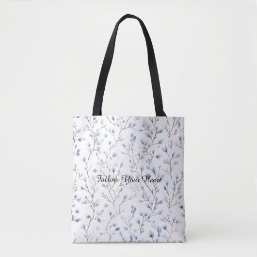 Hübsche blaue weiße Blumen Tasche (Vorderseite)