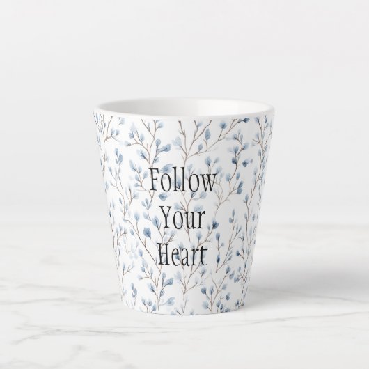 Hübsche blaue weiße Blumen Weihnachten Milchtasse (Vorderseite)