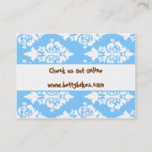 Hübsche blaue, weiße und braune Geschäfts-Karte Visitenkarte (Rückseite)