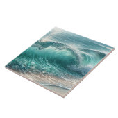 Hübsche Blaue Welle mit Glitzern Fliese (Seite)