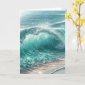 Hübsche blaue Welle mit Glitzern glücklichen Jahre Karte (Gelbe Blume)