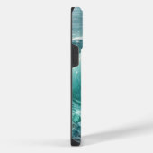Hübsche Blaue Welle mit Glitzern iPhone Hülle (Rechte Seite)