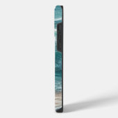 Hübsche Blaue Welle mit Glitzern iPhone Hülle (Linke Seite)