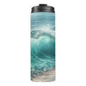 Hübsche Blaue Welle mit Glitzern Thermosbecher (Vorderseite)