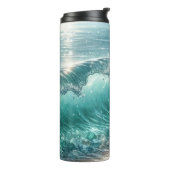 Hübsche Blaue Welle mit Glitzern Thermosbecher (Nach links gedreht)