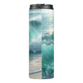 Hübsche Blaue Welle mit Glitzern Thermosbecher (Rückseite)