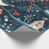 Hübsche blaue Wintervögel-Geschenke Geschenkpapier (Ecke)