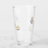 Hübsche Blauen und Crembutterfliegen im Flug Glas (Links)