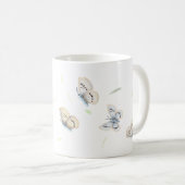 Hübsche Blauen und Crembutterfliegen im Flug Kaffeetasse (VorderseiteRechts)