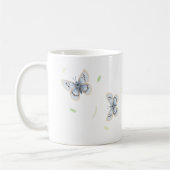 Hübsche Blauen und Crembutterfliegen im Flug Kaffeetasse (Links)