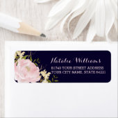 Hübsche blauer Rosa Rücksendeadressen-Aufkleber (Insitu)