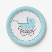 Hübsche blaues pappteller (Vorderseite)