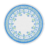 Hübsche blaugrüne Periwinkles, florale, rund um di Schneidebrett (Vorderseite)