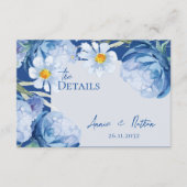 Hübsche Blautönen Trendy Blumenzwiebeldetails Begleitkarte (Vorderseite)