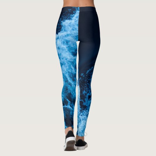 Hübsche Blauwellen Leggings (Rückseite)