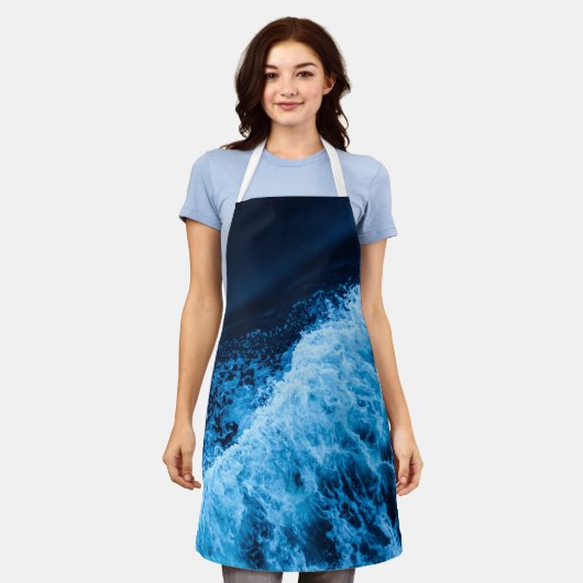 Hübsche Blauwellen Schürze (Getragen)