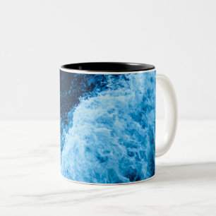 Hübsche Blauwellen Zweifarbige Tasse