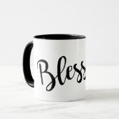 hübsche BLESSED Schriftzug | Tasse (Vorderseite Links)
