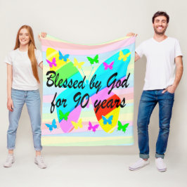 HÜBSCHE BLESSEITE VON GOTT FÜR 90 JAHRE FLEECE BLA