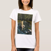Hübsche Blonde Fairy Paddeln im Wald T-Shirt (Vorderseite)