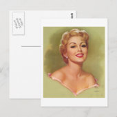 Hübsche blonde Frau Postkarte (Vorne/Hinten)
