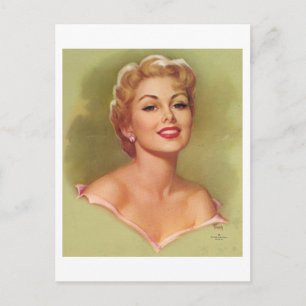 Hübsche blonde Frau Postkarte