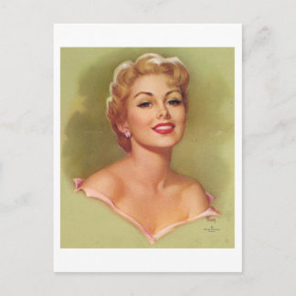 Hübsche blonde Frau Postkarte