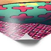 Hübsche Blonde Retro Frau und Surfer Typ Fotodruck (Ecke)